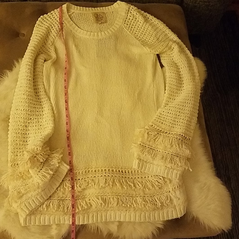 NWT Chaser, fringe knit sweater. - Picture 4 of 5